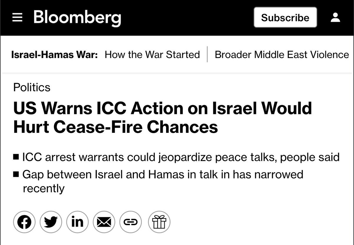 I think I speak for most Gazans when I say go ahead with the ICC arrest warrants no matter what. The 'peace talks' & ceasefire on the table now are a mere pause for a few weeks to get the hostages out then back to wiping Gaza off the face of the earth. Israel said they would…