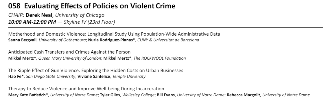 If at #SOLE, and interested in #ViolentCrime #DomesticViolence #IntimatePartnerViolence, come join us: