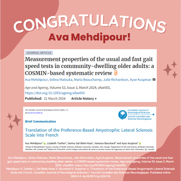 Congratulations to Ava Mehdipour for the following recent publications! 👏📑