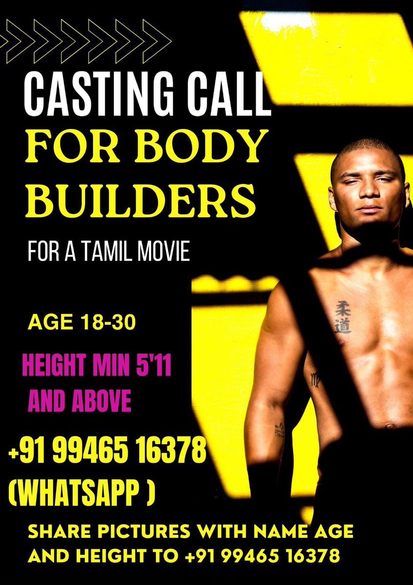 Casting Call 🎭 Feature (Tamil)

#arh #auditionsarehere #castingcall #tamil #tamilfilm #kollywood #tamilcinema #tamilmovie #featurefilm #chennai #vadapalani #maleactor #maleactors #maleartist #bodybuilder #bodybuilding #bodybuilders #tamilbodybuilders #keralabodybuilders