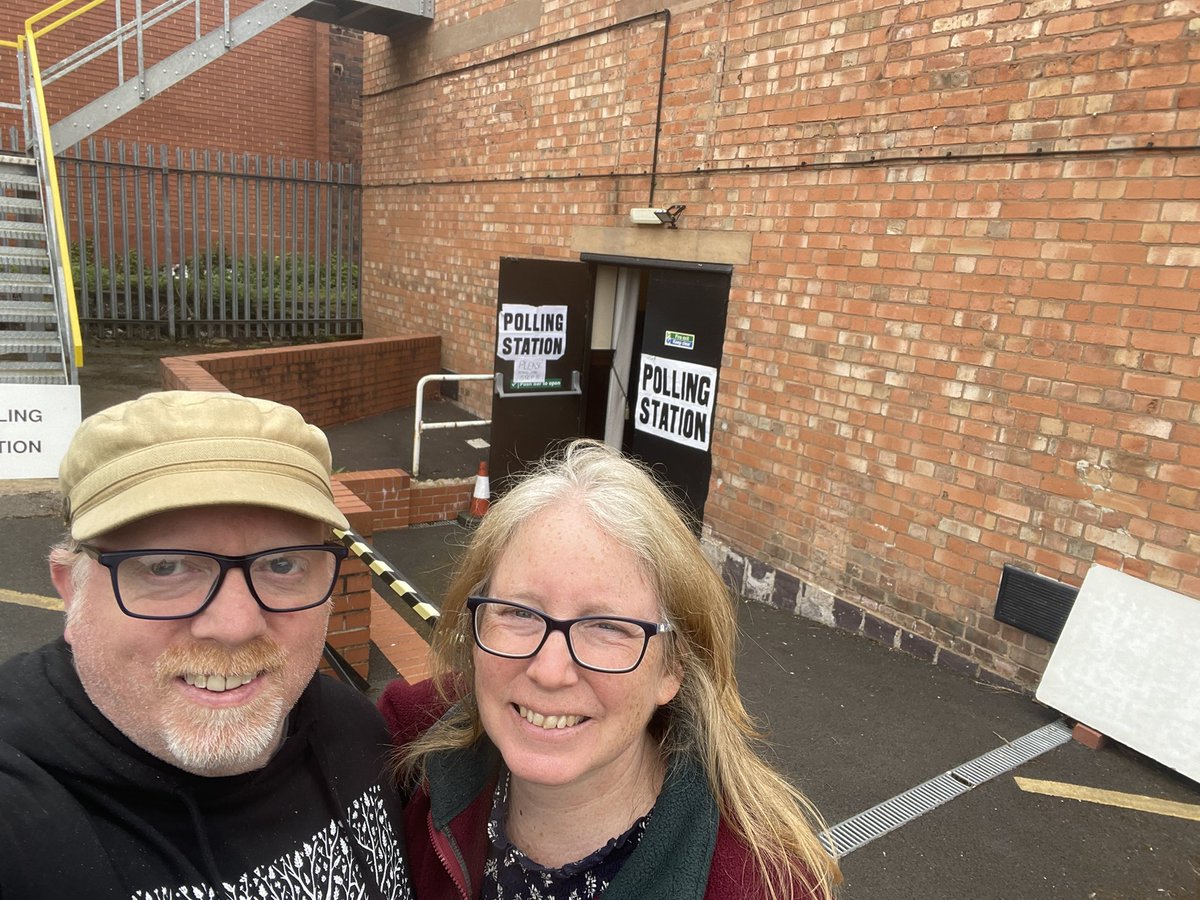 My wife and I have just been to vote for the fantastic @harpernunessays of @westmidlandsgp. Proud to have such an excellent candidate for Mayor who we can vote for wholeheartedly 💚 @TheGreenParty