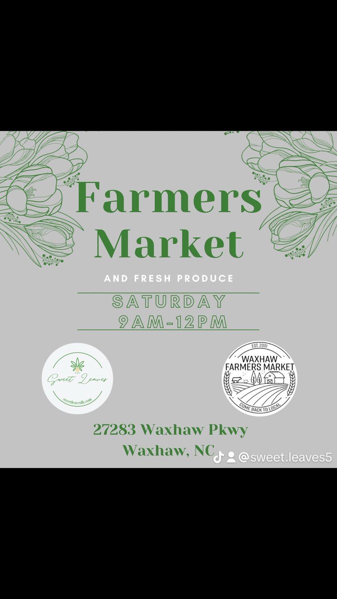 We’ll be out at the Waxhaw Farmers Market this Saturday rain or shine! top by and say Hi and get a  Mother’s Day gift for that special woman in your life❤️🌿
#mothersday #farmersmarket #waxhaw #waxhawfarmersmarket #sweetleavesllc #bathbombs #workout #holistichealing #miraclebalm