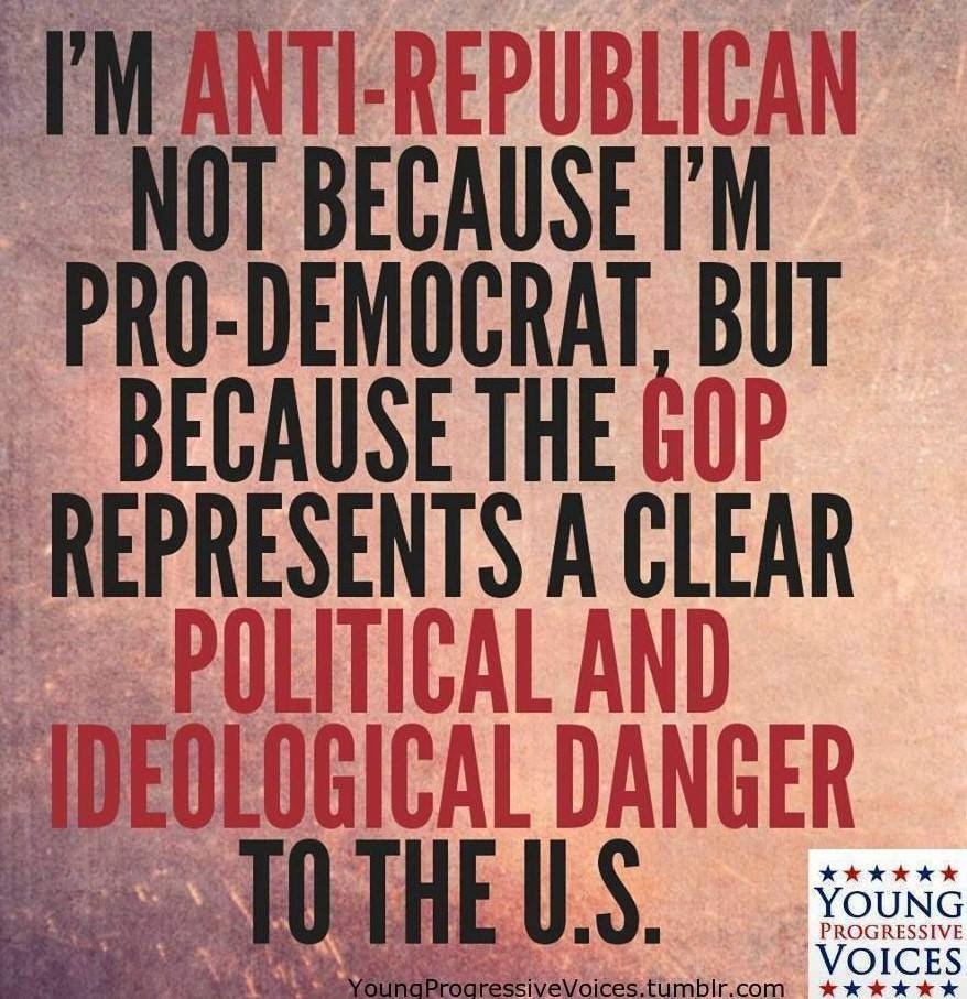 The Republicans are a threat to democracy and our Republic! Do you agree?