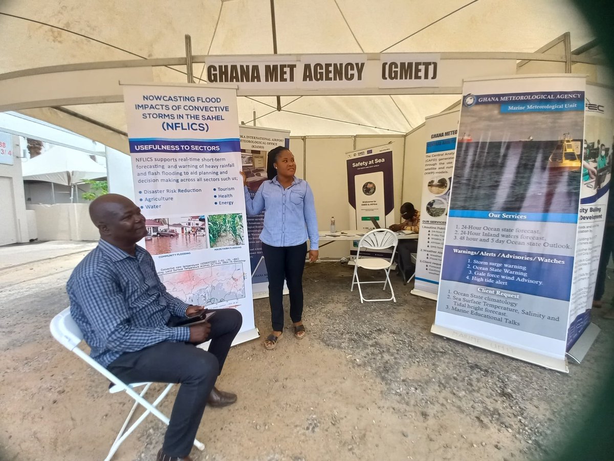 The Ghana Meteorological Agency (GMet) exhibits at the 2024 Civil Service Week Policy and Tourism Fair happening at the forecourt of CLOGSAG.

Visit our stand and experience firsthand, the operations of the Agency.

#climatematters
#ClimateActionNow