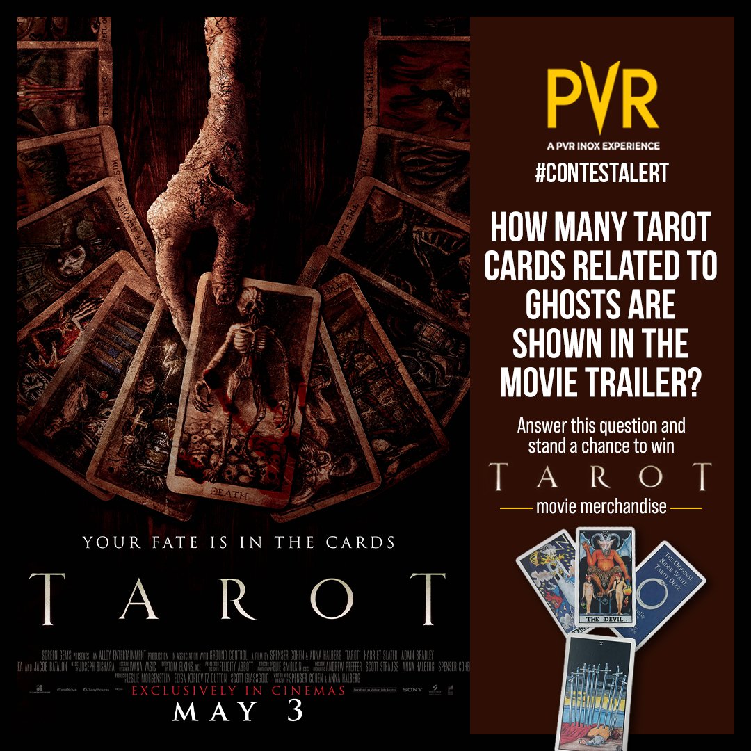 In the shadows of the Tarot, nightmares come to life! 👻 Answer a simple question and stand a chance to win exclusive movie merchandise. 🎬 Steps: 1: Share your answer and the city you’re from in the comments 2: Tag PVR CINEMAS and your friends 3: Tag #TarotAtPVR contest &…