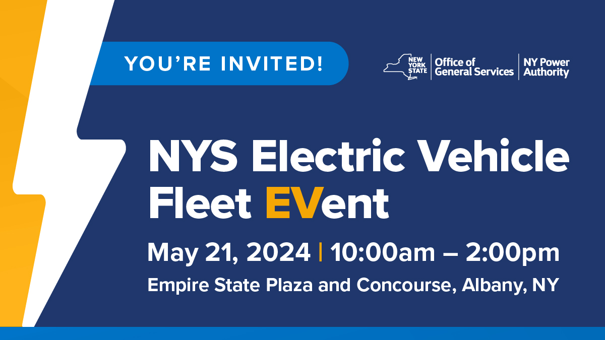 The NYS Electric Vehicle Fleet EVent is less than 3 weeks away! Have you registered yet? 🤔 Join us at the Empire State Plaza for a day of all things EV, including discussions on: ✅EV Charging ✅Converting Your Fleet ✅Buying an EV 🗓️ 5/21 🔗Register: ogs.ny.gov/electric-vehic…