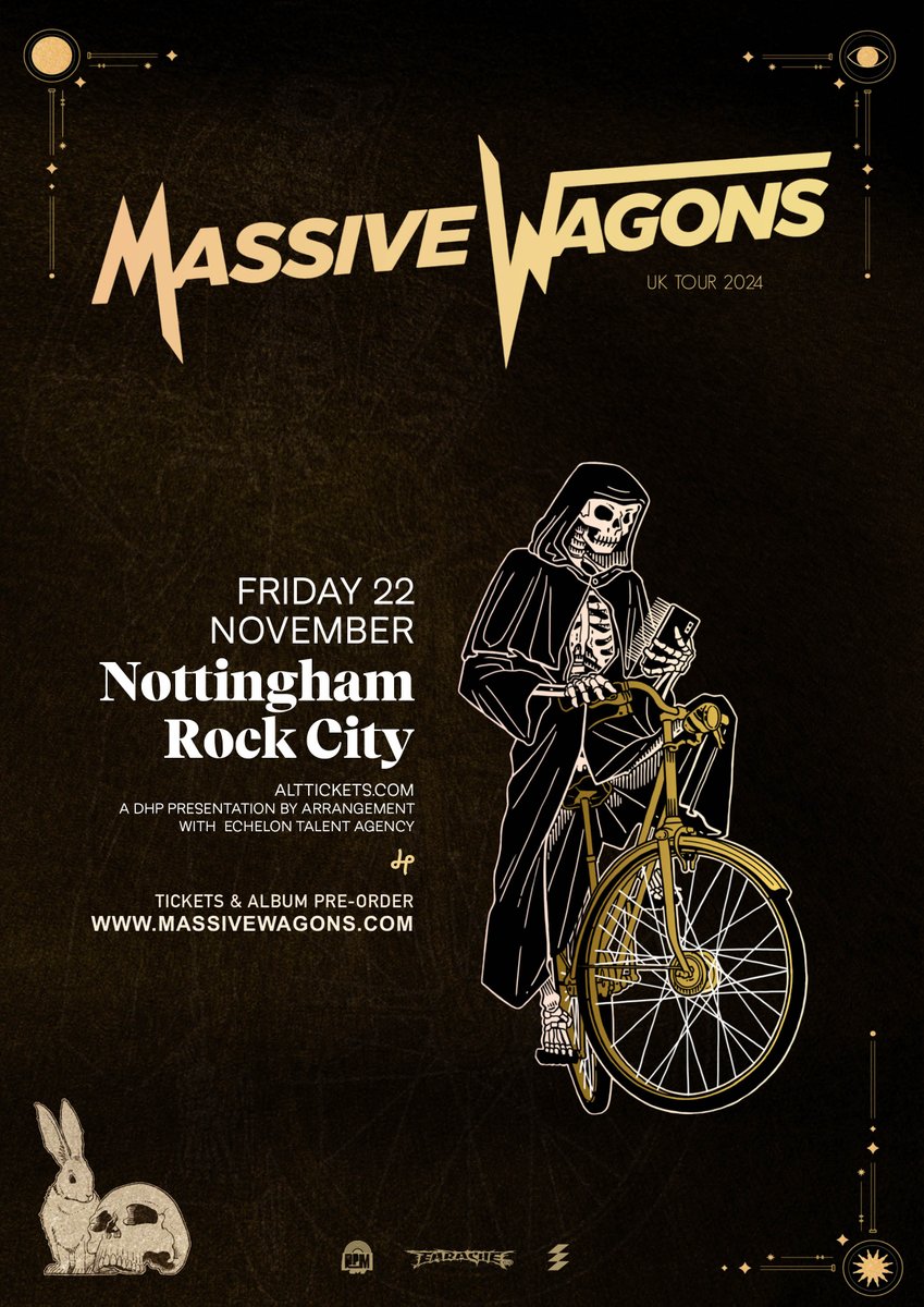 NEW/ Leading the charge of breakthrough British hard rock bands, @MassiveWagons headline @Rock_City_Notts on Friday 22nd November!

Tickets go on sale Monday at 10am, set a reminder: tinyurl.com/yc5dczyh