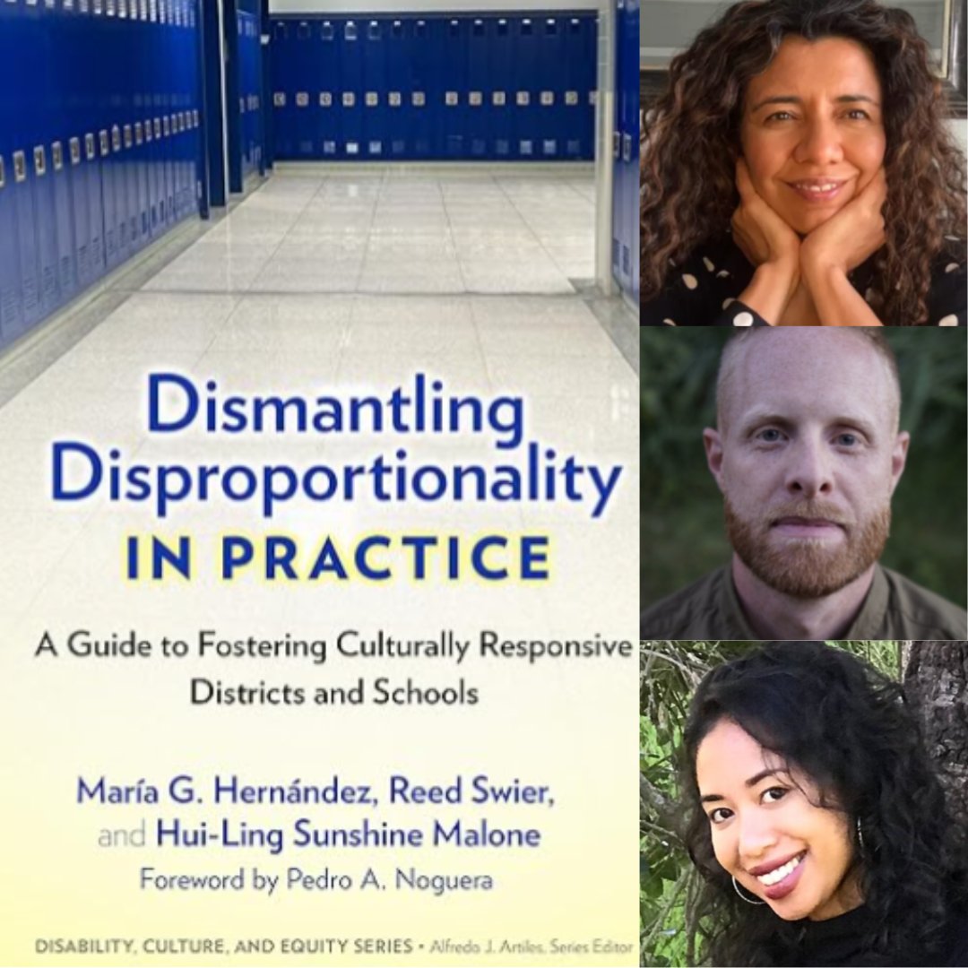 The authors of #DismantlingDisproportionality in Practice, Dr. Maria Hernandez, @mister_reed, & @liberatEducate have created a resource that offers #culturallyresponsive processes & tools to create more equitable #schools. Learn about #newbook here: bit.ly/3xMryCC