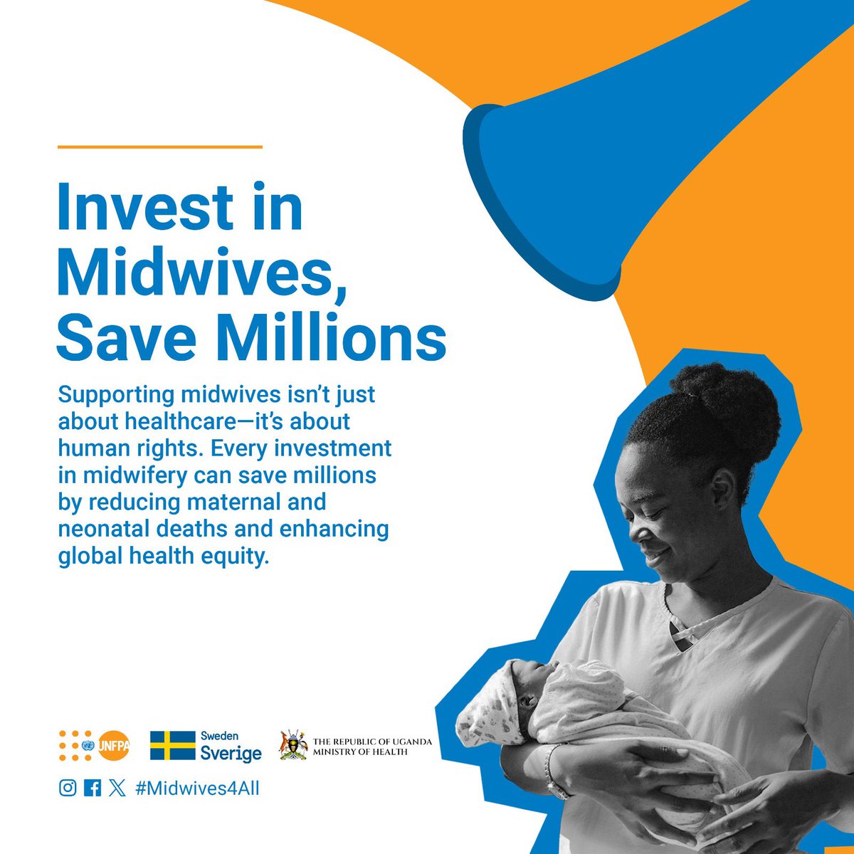 Invest in midwives and save millions. Backing midwives transcends healthcare; it's about upholding human rights. Each investment in midwifery holds the potential to save millions of lives.

#MidWives4all