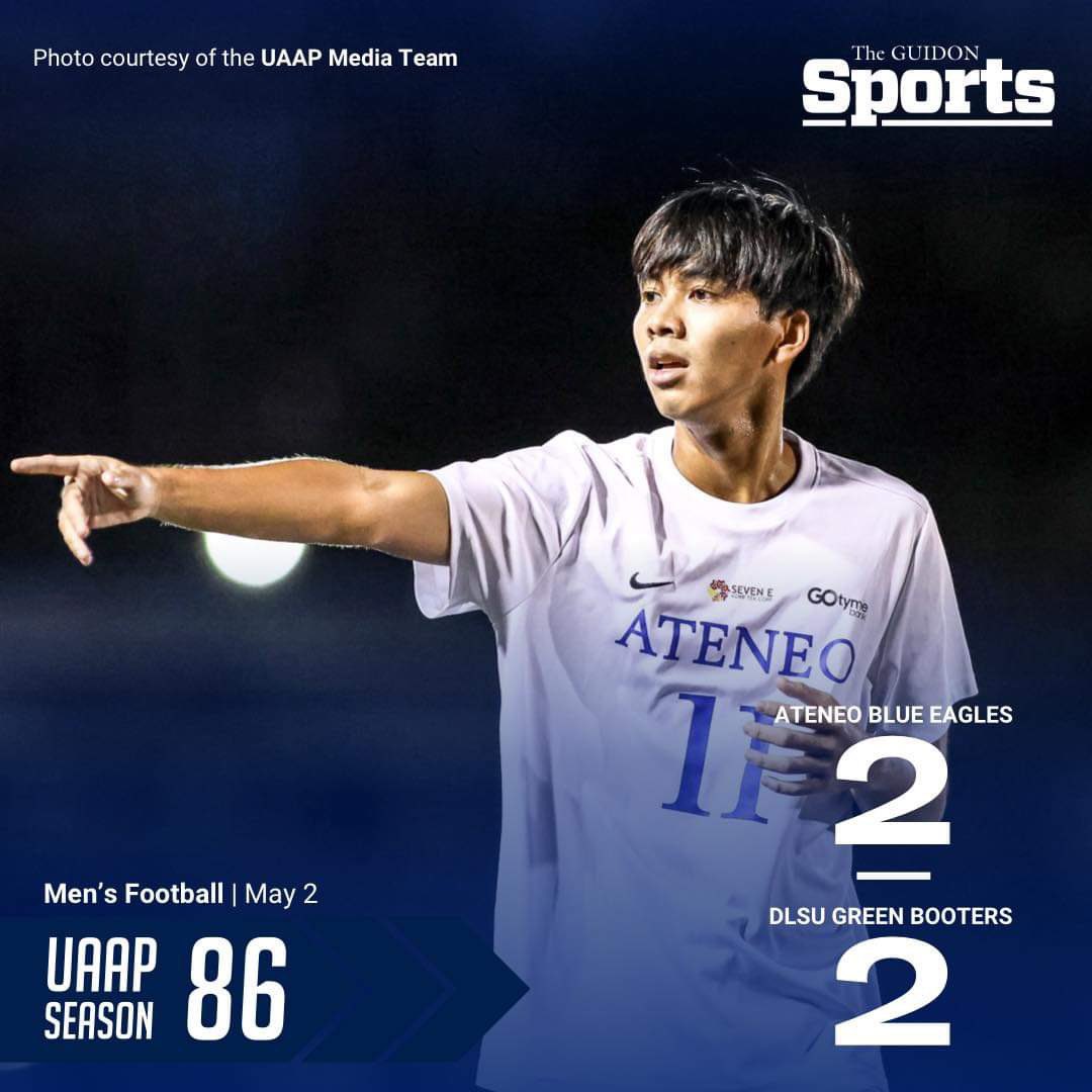 ATENEO TO THE SEMIFINALS The Ateneo Blue Eagles enter the Final Four for the fifth consecutive season following their draw against rivals DLSU Green Booters. #AteneoFootball #OneBigFight #UAAPSeason86