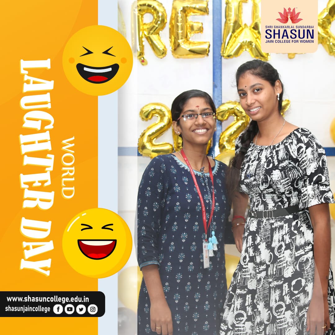 Wishing a very Happy World Laughter Day full of healthy laughs and hilarious jokes to make it a good day.” 

#laughter #worldlaughterday #laughterday #laughoutloud #laughing #womensmile #shasunjaincollege #lifeatshasun