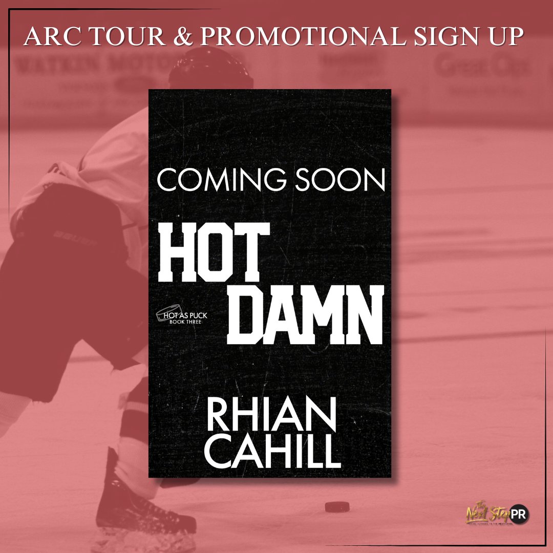 🏒 𝐒𝐏𝐎𝐑𝐓𝐒 𝐑𝐎𝐌𝐀𝐍𝐂𝐄 𝐋𝐎𝐕𝐄𝐑𝐒! 🏒
#HotDamn by @RhianCahill
Genre: #SportsRomance
Cover Reveal: 7.1 Releasing 7.31 
#SignUp bit.ly/HotDamnRelease… #HostedBy @TheNextStepPR
Learn more at thenextsteppr.com