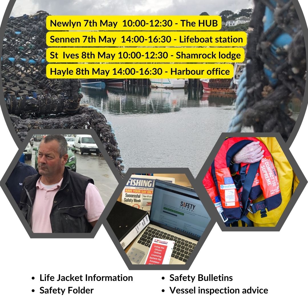 We have some more safety events coming up in May. Free for all Fishermen to come along to and get the latest safety advice and information.