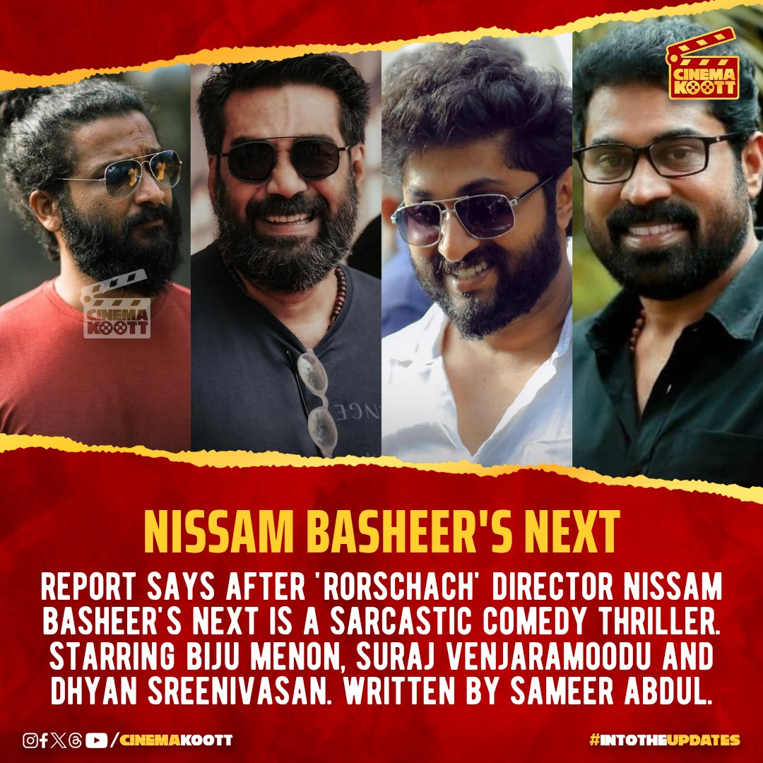 Nissam Basheer's next #NissamBasheer #BijuMenon #DhyanSreenivasan #SurajVenjaramoodu _ #intotheupdates #cinemakoott