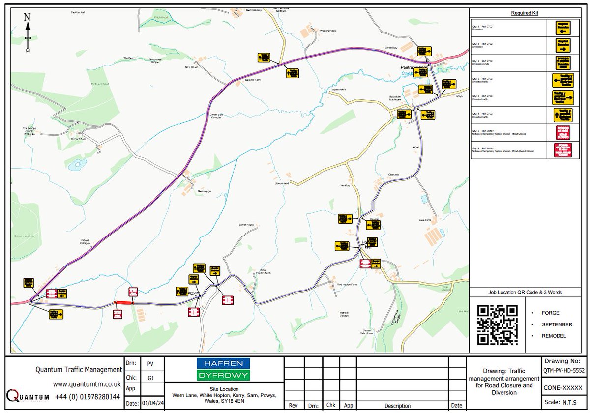 EMERGENCY ROAD CLOSURE: C2054 WERN LANE, SARN, NEWTOWN is in place from the 2-7 May 2024 (24 Hrs Restrictions) on behalf of Hafren Dyfrdwy, while they do works to a mains repair.

@PowysCC 
@hafrendcymru 
@TrafficWalesN