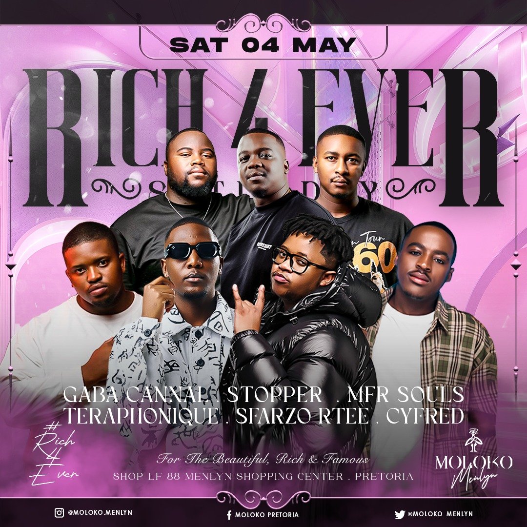 Ladies and gentlemen, THE WEEKEND @Moloko_Menlyn
#rich4eversat #molokofridays