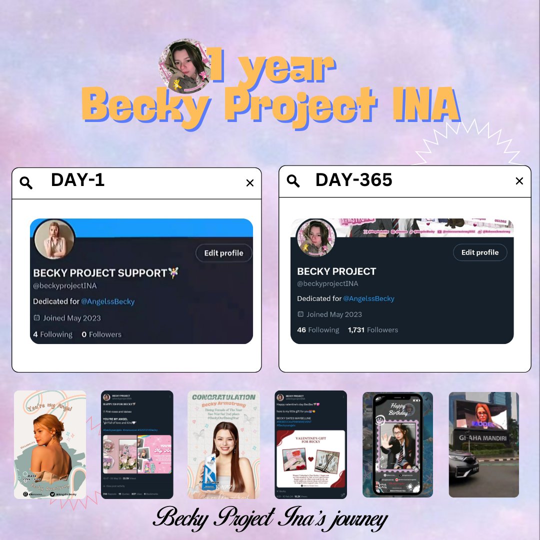 Today is the 1 year anniversary of @beckyprojectINA, I didn't expect it to go this far, thank you to all those who have supported this account, we will always support Becky, see you on next project fams🙌, I mean the next project will be released on May 12th #beckysangels