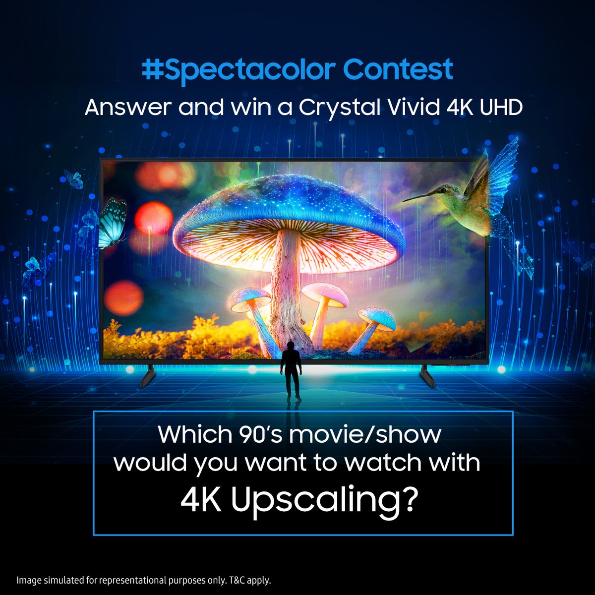 Participate in the #Spectacolor Contest and you can win a brand new #CrystalVivid4KUHD TV! Get set, let your love for the 90’s win! T&C apply. Detailed T&C: smsng.co/6016jMkBk. #ContestAlert #Samsung