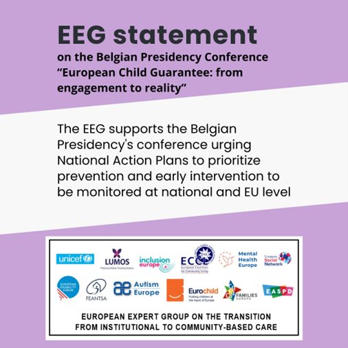 📢Joint statement 📢 The #EU Expert Group on #deinstitutionalisation welcomes the inclusion of DI in #ChildGuarantee Action Plans. We call for: ➡️Stronger prevention via #EarlyInterventionand #FamilySupport ➡️Appropriate Monitoring and Evaluation. 👉 shorturl.at/acqE4