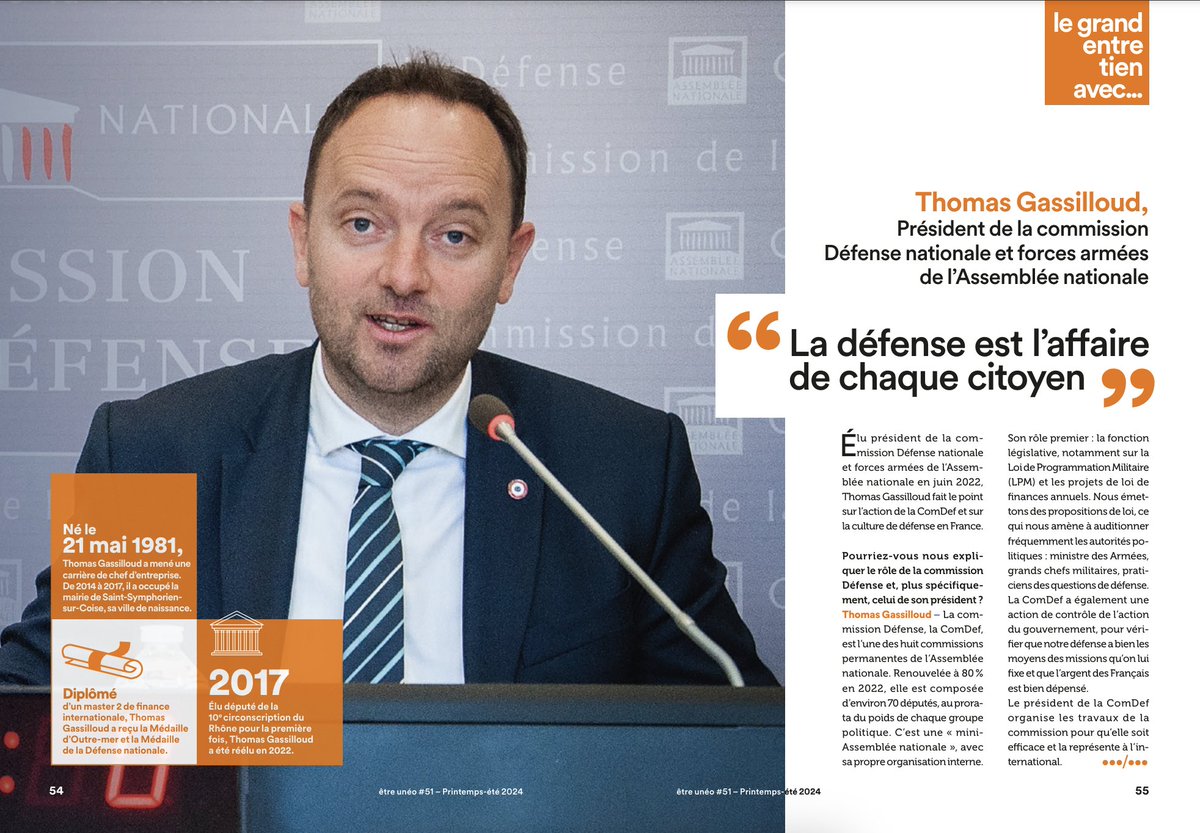 Pour @mutuelleUneo, je suis revenu sur le rôle de @AN_Defense et son travail pour que la défense redevienne l'affaire de tous. À retrouver sur groupe-uneo.fr/ma-communaute/…