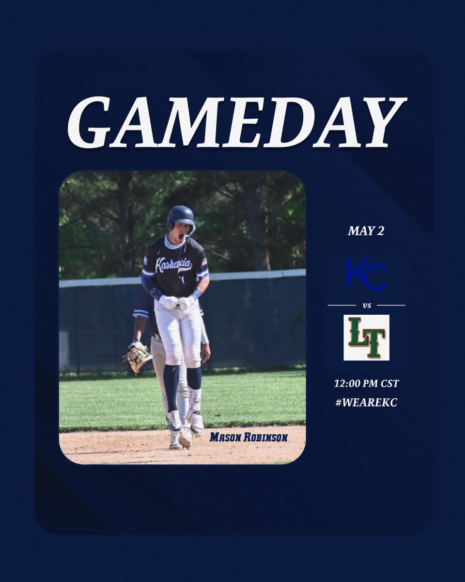 GAMEDAY 🆚 @LincolnTrailBSB ⌚️12:00 PM CST (DH) 📍 Robinson, IL 🏟️ Parker Field 🖥️ youtube.com/live/vin8UYLYx… #WeareKC