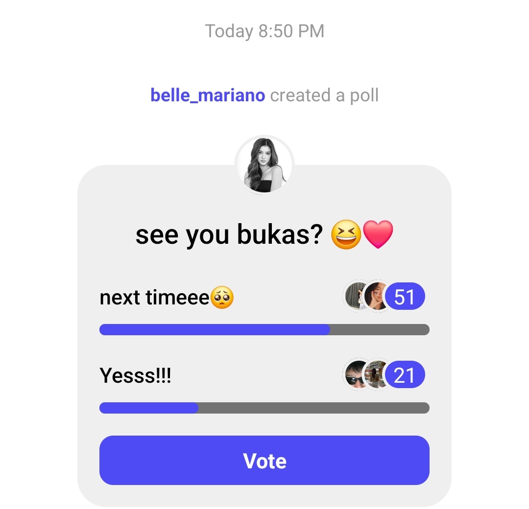 050224 • @bellemariano02's IG BROADCAST CHANNEL UPDATE! 'see you bukas? 😆❤️' #BelleMariano | #DonBelle