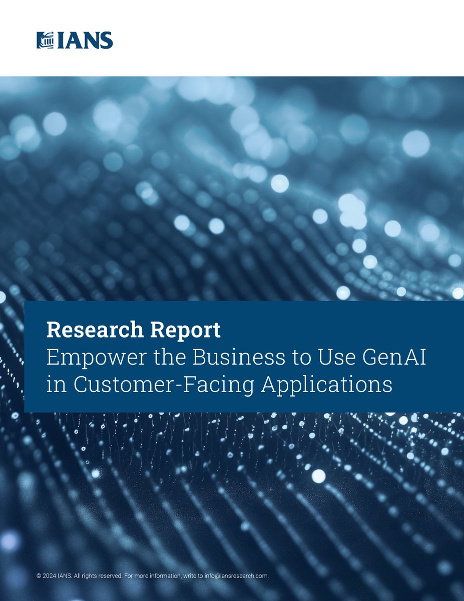 Our new AI report is live! Ready to stand up a solid AI strategy to meet risk head-on? Download IANS Faculty, <a href="/MalwareJake/">Jake Williams</a>'s new report ‘Empower the Business to Use Gen AI in Customer-Facing Applications’. Download: bit.ly/3WptQBU

#ciso # #aisecurity #genai #airisk