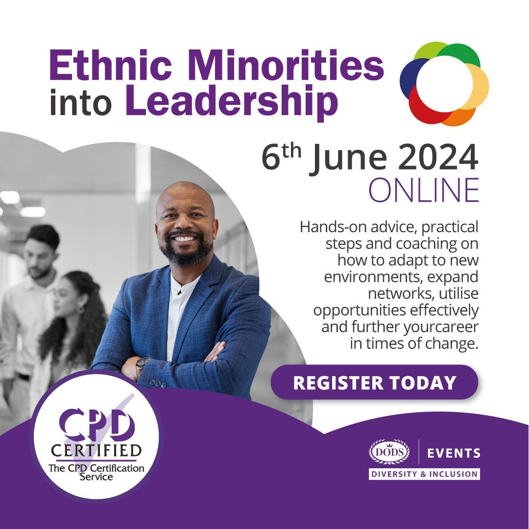 The Ethnic Minorities into Leadership online conference is the must-attend event for aspiring ethnic minority civil servants. Speakers will examine overcoming barriers while building essential leadership skills & networks.

6th June  ➡️ buff.ly/3UhUBXv 

#PartnerContent