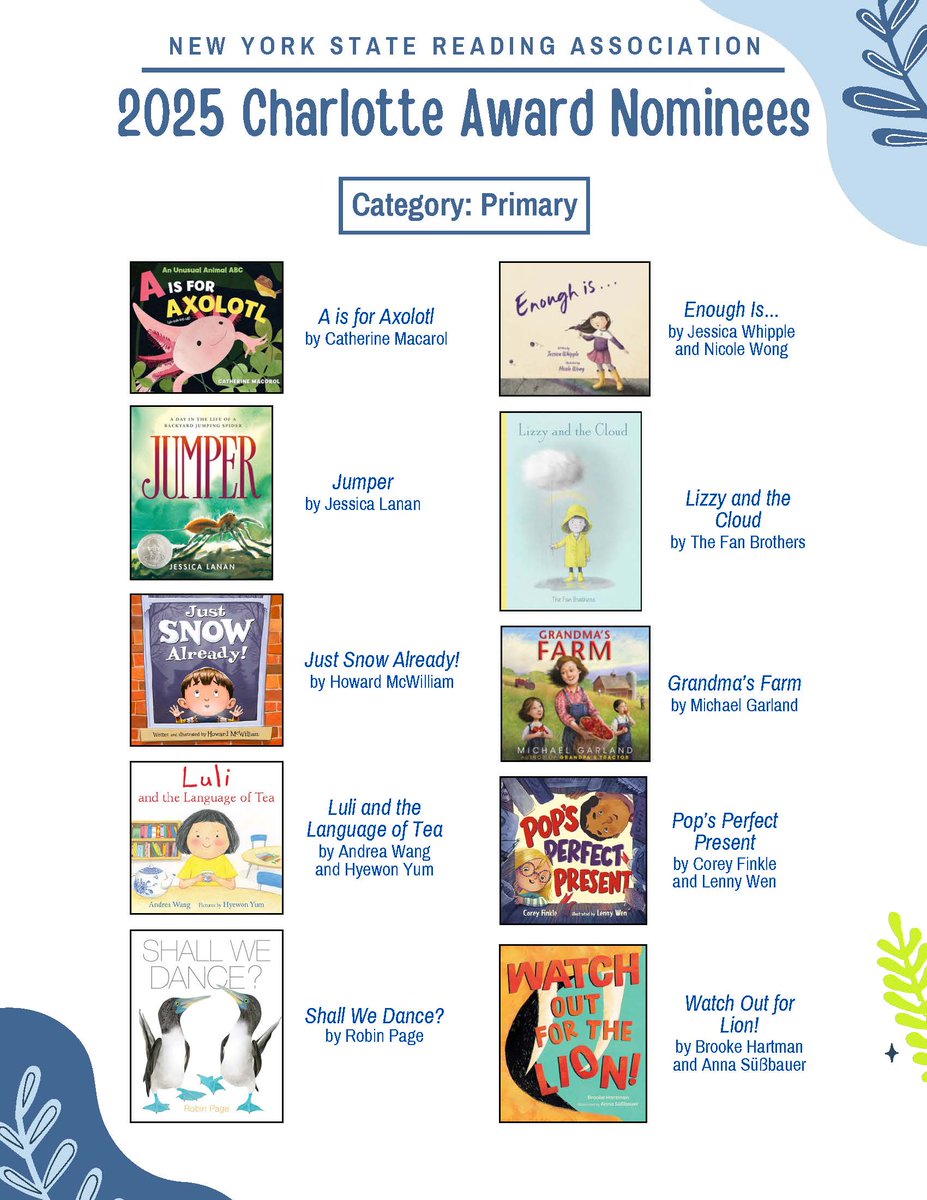 We're honored to announce that 'Just SNOW Already!' was selected for the 2025 NYSRA Charlotte Book Award list! NY students, teachers, and librarians can vote here: universityofalabama.az1.qualtrics.com/jfe/form/SV_ek… @IPGbooknews #bookaward #newyork #vote