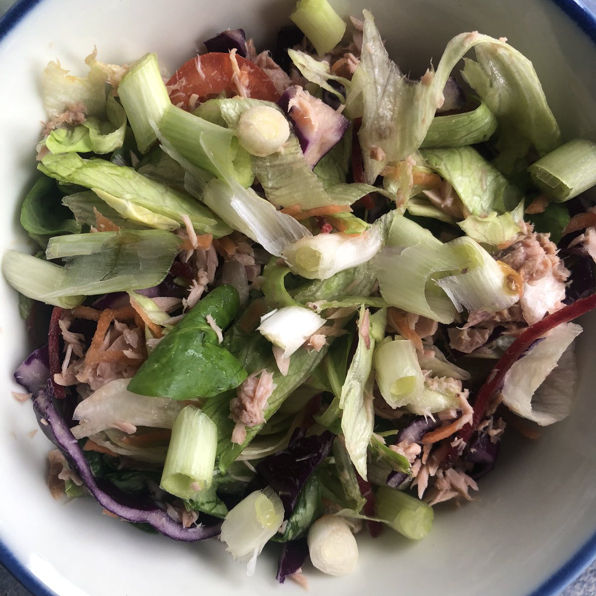 tuna salad and a matcha for its national day 🍵 🌸 242c total