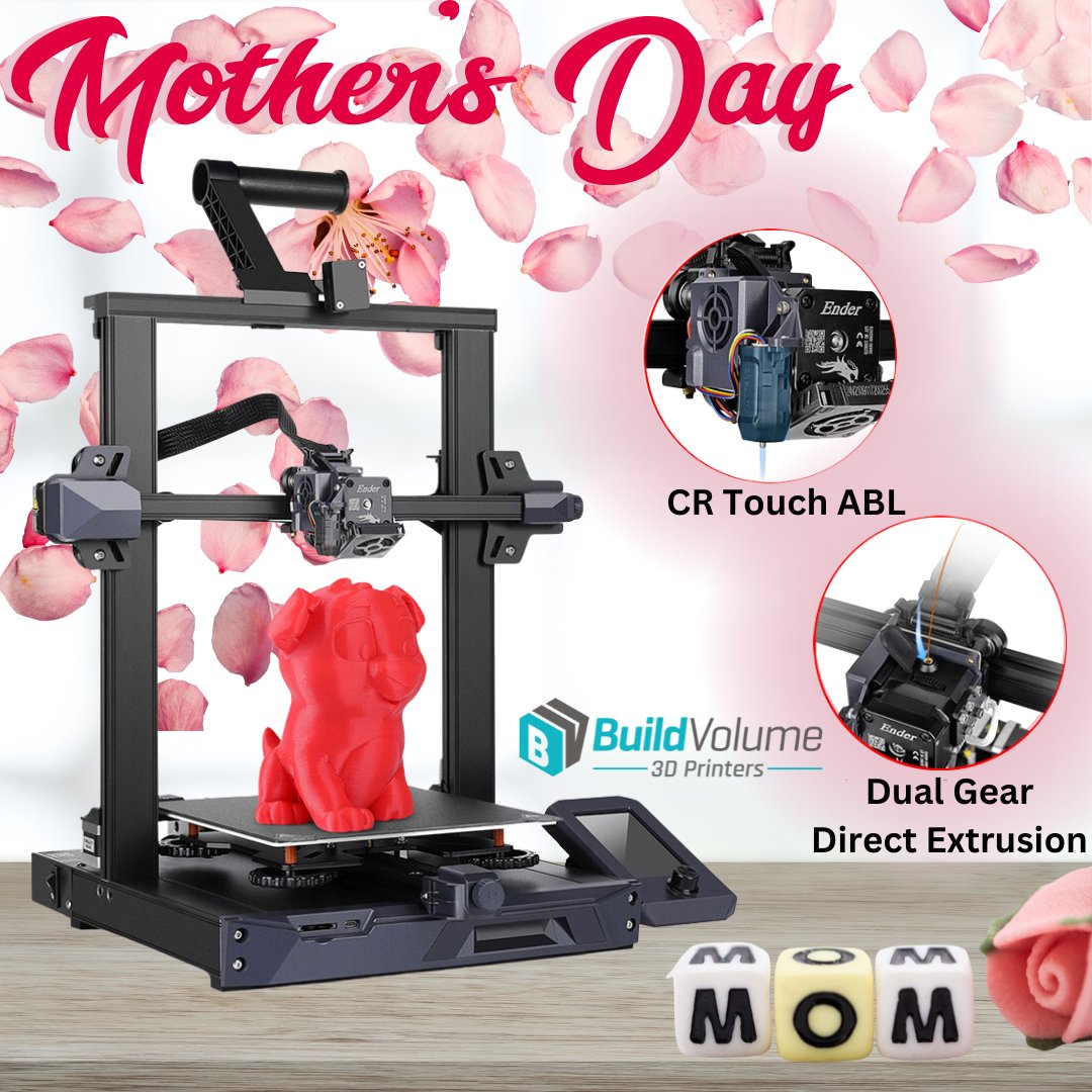 Make this Mother's day one for the books!!

Mom's a maker? Get her an Ender-3 S1 Plus from BuildVolume & create anything!
From cookie cutters & vases to starting her own business - endless possibilities!
#BuildVolume #Creality #MothersDay #3DPrinting #entrepreneurs #madewithlove