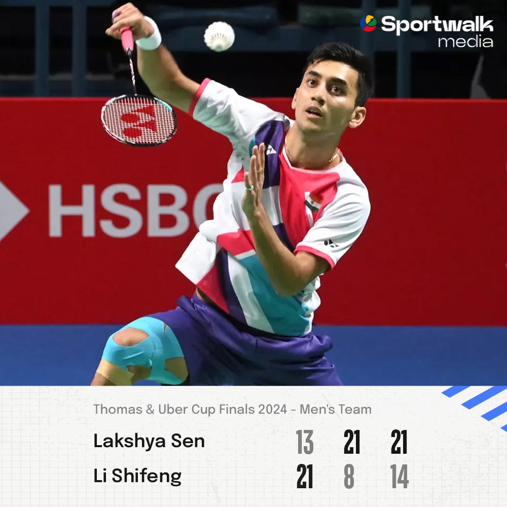🏸 𝗖𝗵𝗶𝗻𝗮 𝗹𝗲𝗮𝗱𝘀 𝟮-𝟭 𝗮𝗴𝗮𝗶𝗻𝘀𝘁 𝗜𝗻𝗱𝗶𝗮! Lakshya gets India's first win as he defeats Li Shifeng, keeping the hopes of Indian fans alive.

Score: 🇮🇳 1 - 2 🇨🇳

👉🏻 Follow @sportwalkmedia for the latest updates on Indian sports.

@Media_SAI @BAI_Media @BadmintonJust…