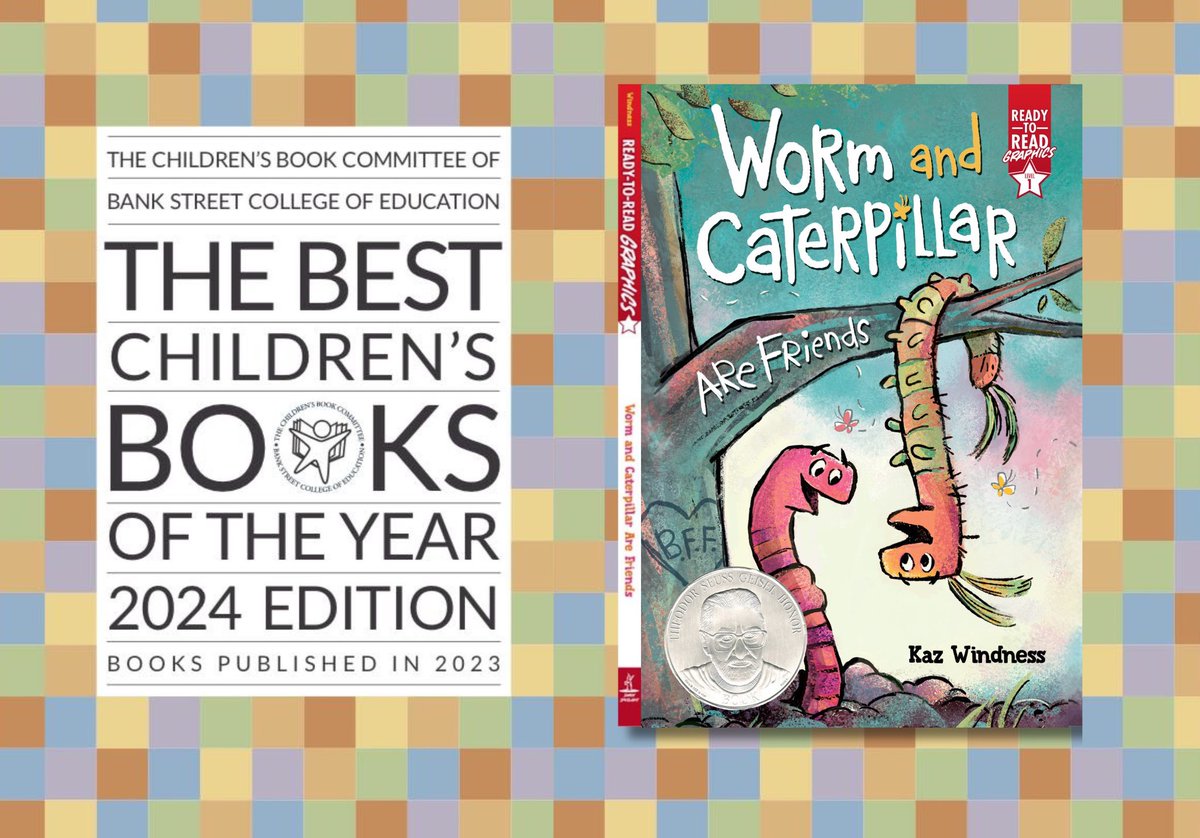 Wiggling with joy to learn “Worm and Caterpillar are Friends” @SimonKIDS has been listed as a Bank Street Best Children’s Book 2024!!! Thank you @BankStreetLib and all of YOU for sharing this book about friendship, change, and acceptance. #wormandcaterpillarefriends #earlyreader