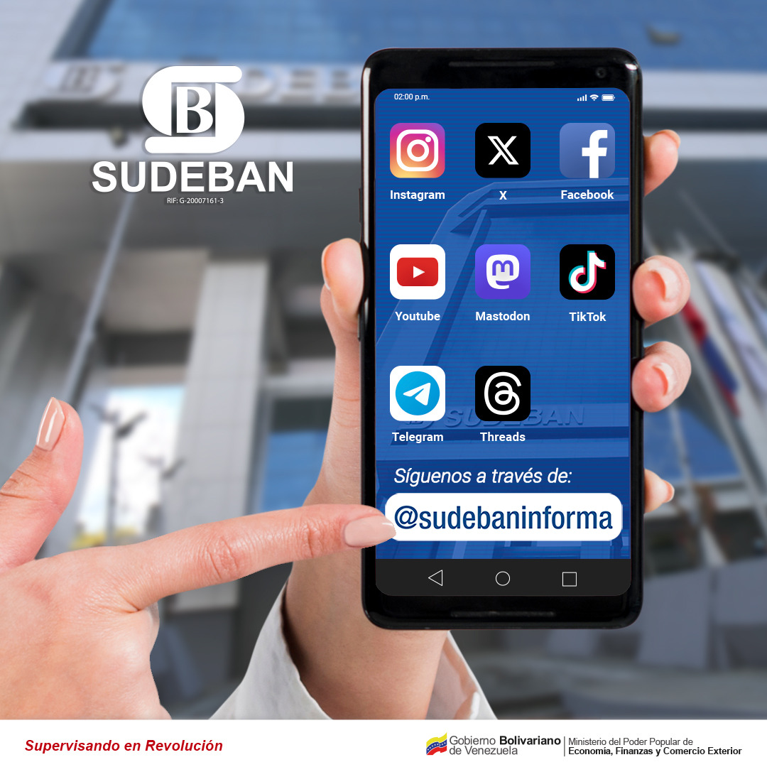 Síguenos en nuestras redes sociales: @SudebanInforma #Sudeban #SupervisandoEnRevolución