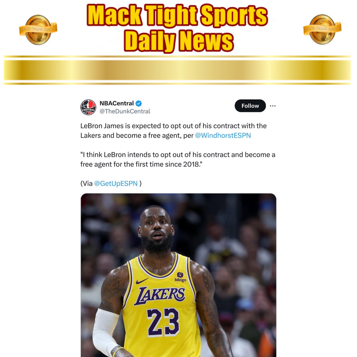 #LALakers’ #LebronJames responds to reports about his future with the team after getting eliminated by the #Nuggets 👀 #NBA #Lakers - #MackTightRadio 📻 #Ready2LearnShow 🧐 [Watch #MackTightTV On #RokuTV ❌ #FireTV On Channel #MackTight ❌ LISTEN TO Mack Tight Radio on…