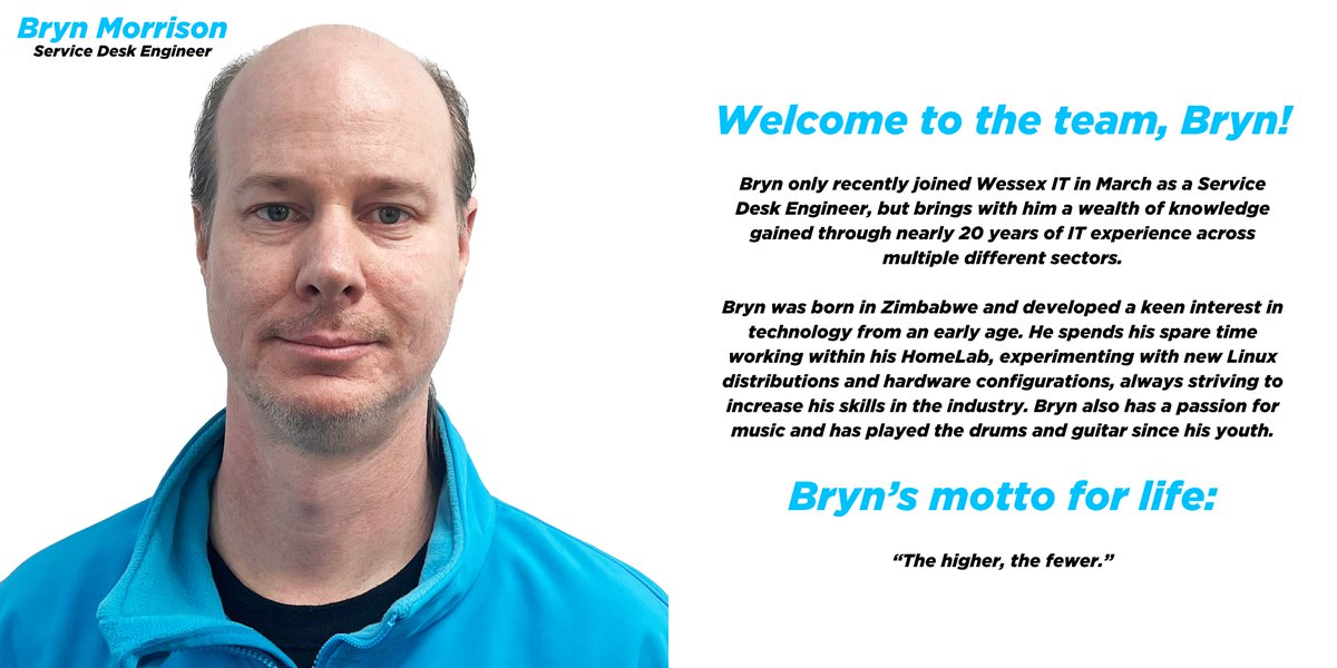 Meet one of our newest members! 👇

#NewEmployee #EmployeeOnboarding #ServiceDeskEngineer #ServiceDesk #ITSupport #WessexIT #ITSupportWestSussex #WestSussex #ITSupportSussex #Sussex #ITSupportSurrey #Surrey #MSP #ClientSupport #ITAudit #ITServices #ManagedITServices #Technology