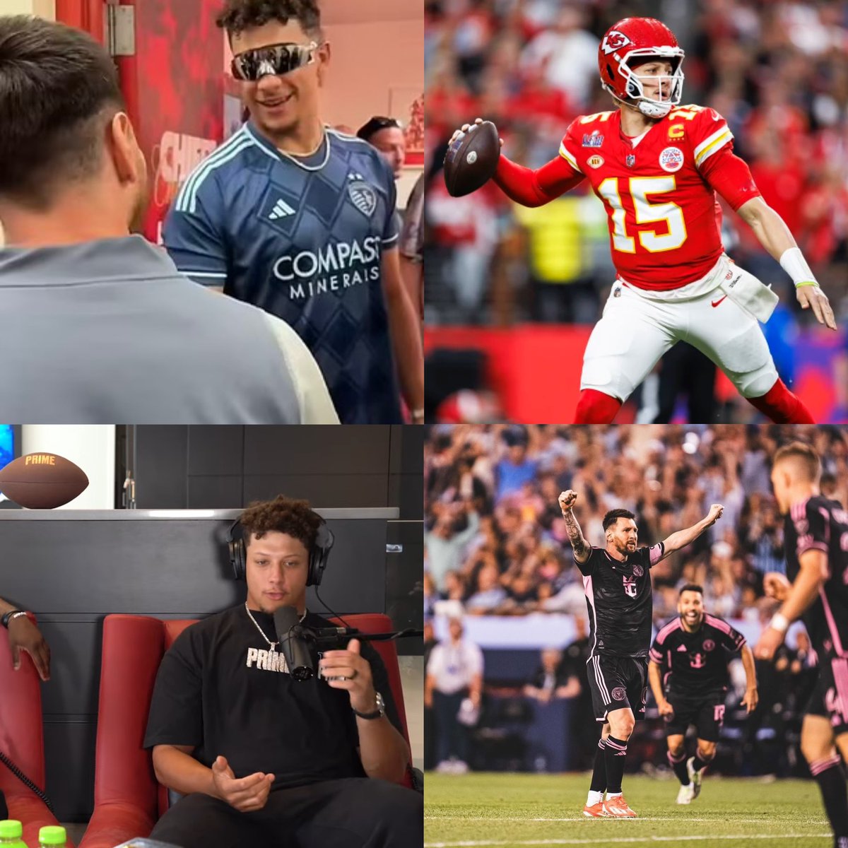 Patrick Mahomes on meeting Lionel Messi:

'I was nervous.... I was very nervous [to meet him].. I didn't know what I was supposed to say and said 'have fun out there'. He scored a goal, he had an assist.. he had a great time.' @impaulsive