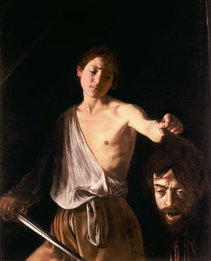 'David with the head of Goliath' by #Caravaggio (1610) #fineart