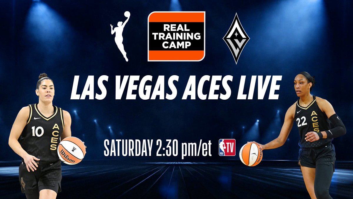 NBA TV will feature ‘Real Training Camp’ with the two-time @WNBA champion @LVAces on Sat., May 4, at 2:30 pm ET The all-access show will be live from the team's training facility with A'ja Wilson, Sydney Colson & HC Becky Hammon mic'd up Chris Miles & @Angel_Gray1 will host