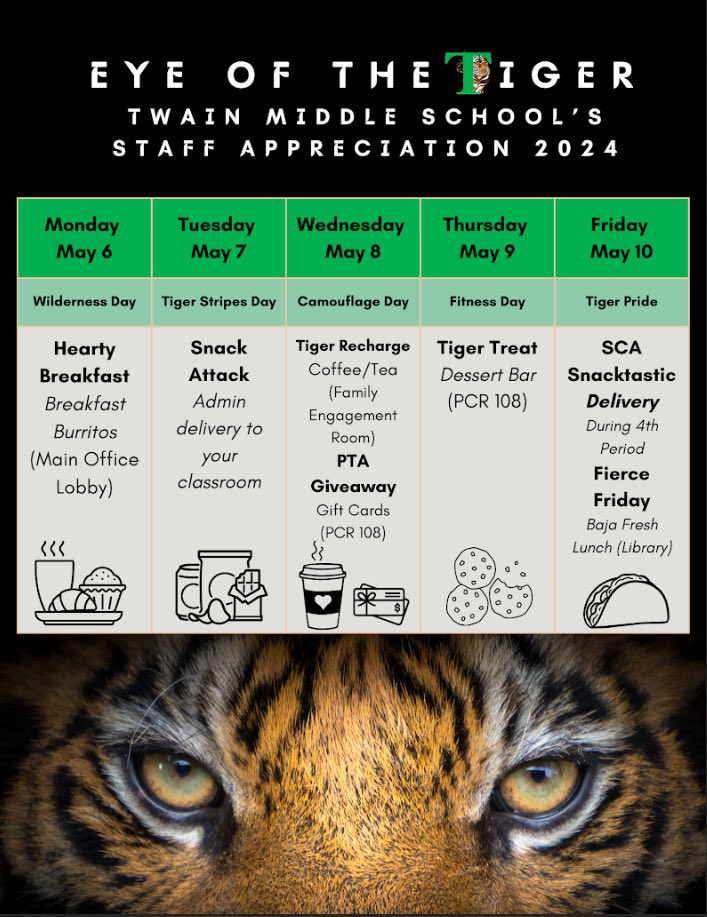 Twain Middle School (@twainms) on Twitter photo We are so excited to celebrate our dedicated faculty & staff next week! Thank you πto our generous PTA & our creative SCA for partnering in this much deserved week of gratitude! #TwainPride β¦<a href="/FCPSR3/">FCPS Region 3</a>β© π
πͺ We are so excited to celebrate our dedicated faculty & staff next week! Thank you πto our generous PTA & our creative SCA for partnering in this much deserved week of gratitude! #TwainPride β¦<a href="/FCPSR3/">FCPS Region 3</a>β© π
πͺ