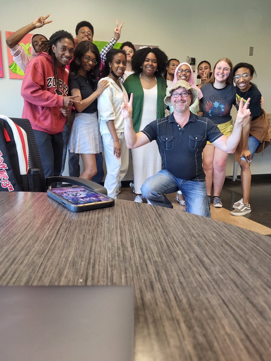 Advanced Fiction Writing. Spring 2024. Three seconds after this picture was taken, my students all screamed, 'Parrhesia!'

I am going to miss these wizards.
@NCAT_English