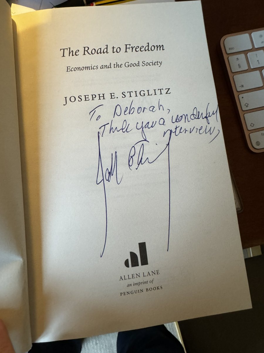 What a pleasure to have #josephstiglitz @FPALondon today to discuss his topical new book #TheRoadtoFreedom with the international press @AllenLaneBooks @PenVogler 🙏