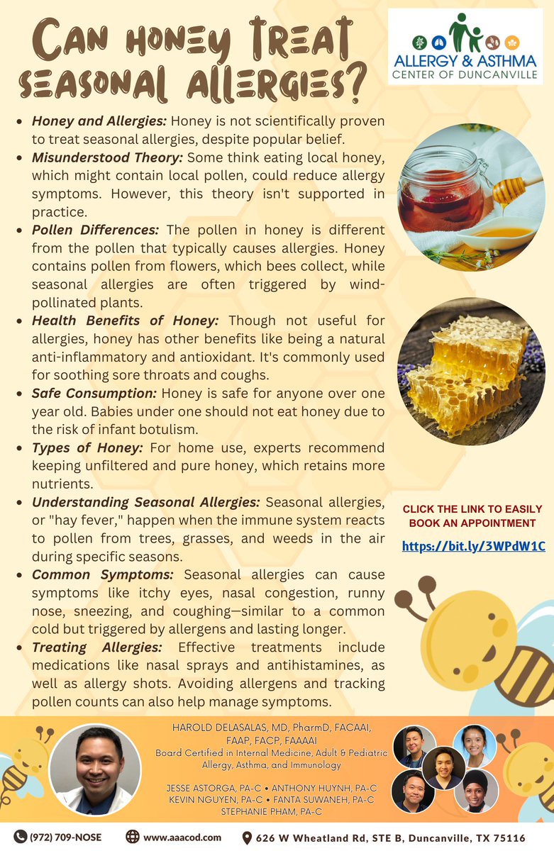 Allergy season giving you trouble? A spoonful of local honey might help! 🐝 Give it a try! 
#LocalHoney #NaturalRelief #AllergySeason
