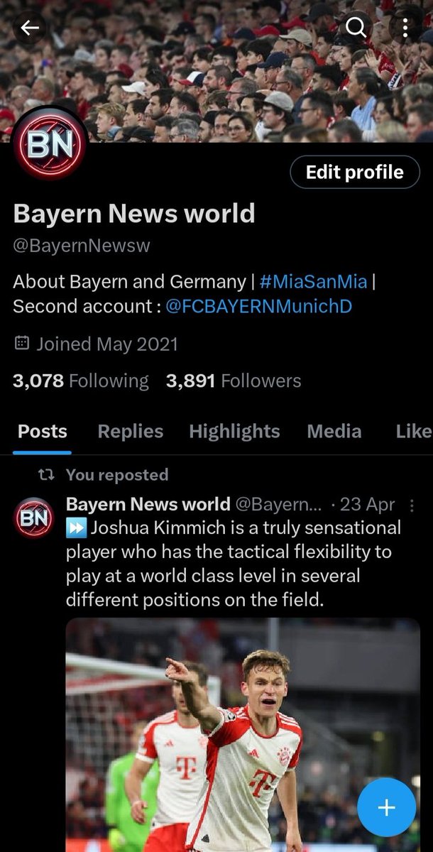 When I created the account, I was hoping to get followers. I started with a small number of followers and today I have reached 3,891 followers. I would like to thank everyone for helping me. Thank you again 🫶❤

#MiaSanMia