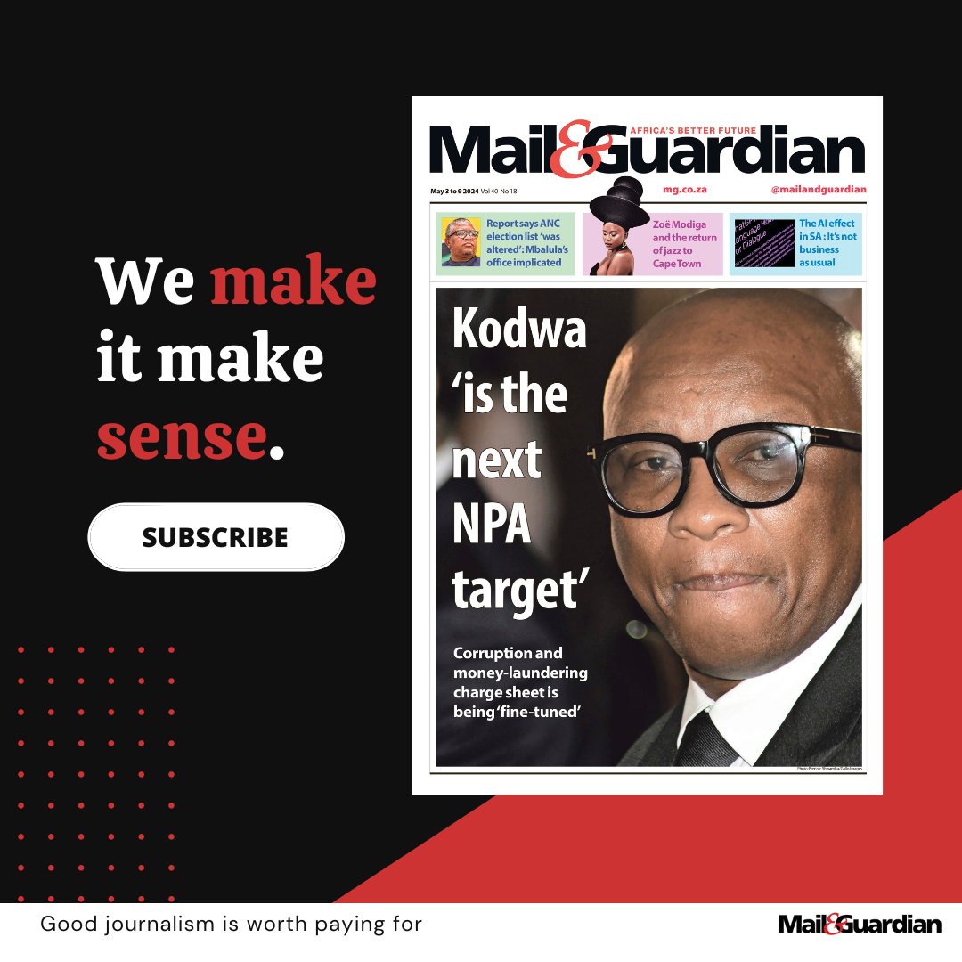 Zizi Kodwa ‘is the next NPA target': Corruption and money-laundering charge sheet is being ‘fine-tuned’. Get your copy of this week's M&G and subscribe at mg.co.za/subscribe-to-m… ...for more!