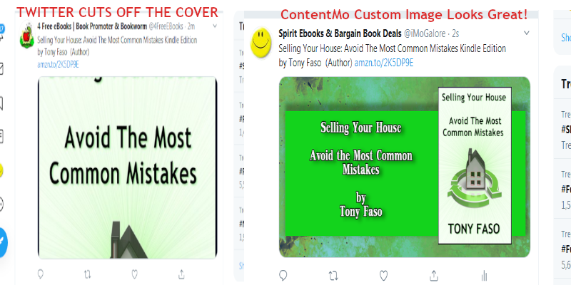 ContentMo makes a great image w/the title & author that displays completely on the New Twitter!
Need a Way to POP Your #Book Cover? 😿
A Custom Image from ContentMo Can Do It! 😺
Learn more here >> bit.ly/2yiOPtN
#BookPromos for #Publishers & #Authors #Writers