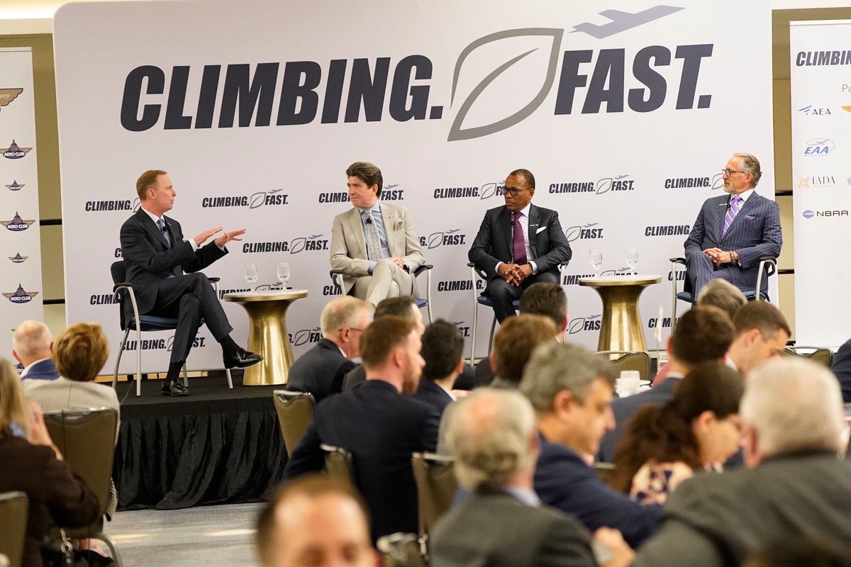 We're hosting the #ClimbingFast panel “On A Mission to Net Zero” today in Washington, DC at the @AeroClubDC. Join us as industry leaders discuss aviation's commitment to net zero emissions by 2050. ✈️ 🎙️ Moderator: @EdwardBolen, President & CEO, @NBAA 🎤 Panelists: - Billy…