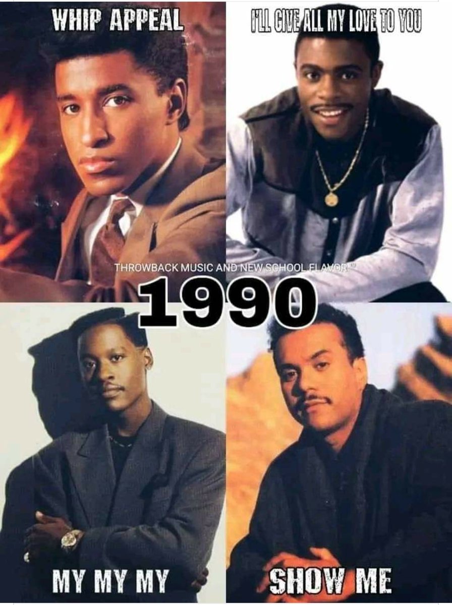 #TBT  (1990) one of the best years for music. Late 80's early 90's was Unbelievable 
#NewJackSwing R&B 
#HipHop era. 
I have to give
 1.A JohnnyG My,My,My
1.B KS I'll give all my live
#FBA #FoundationalBlackAmericans 
@tariqnasheed
@BLKLiberation84 @DeeTubman2 @BeatZillaPDX
