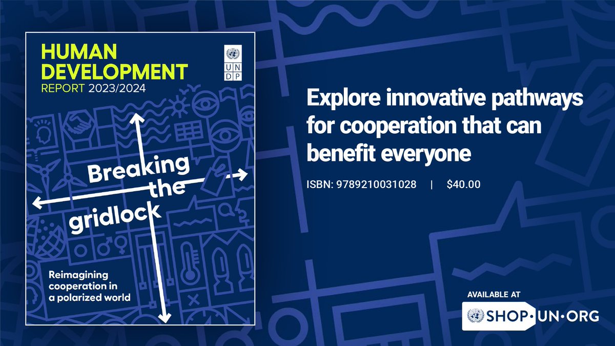 Uneven development progress is leaving the poorest and weakest behind, exacerbating inequality, and stoking political polarization globally. @UNDP’s #HDR2024 explores innovative pathways for cooperation that can benefit everyone. Now at the #UNBookshop: bit.ly/4aXo6Uh