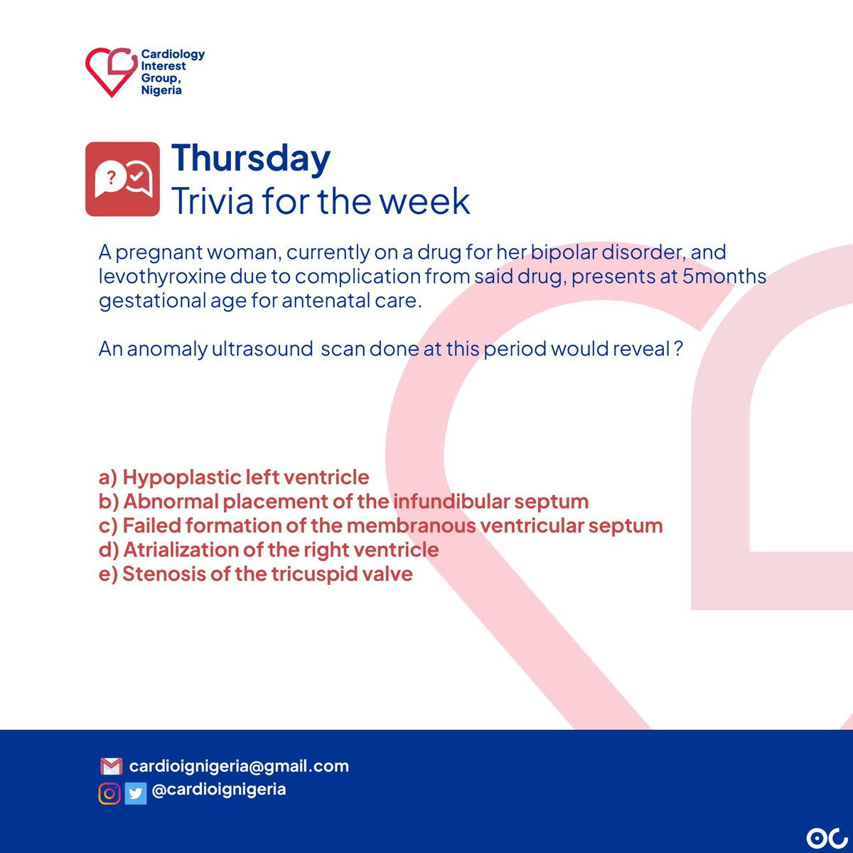 How good is your cardiology knowledge? 
Try out our 7th #CIGNThursdayTrivia 😊

Do you enjoy our Thursday Trivia? We look forward to your responses! Don’t forget to tag a medical student or doctor to try this 👍